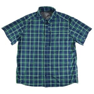 Mountain Hardwear Canyon Shirt Plaid‎ Short Sleeve Nylon XL Hiking